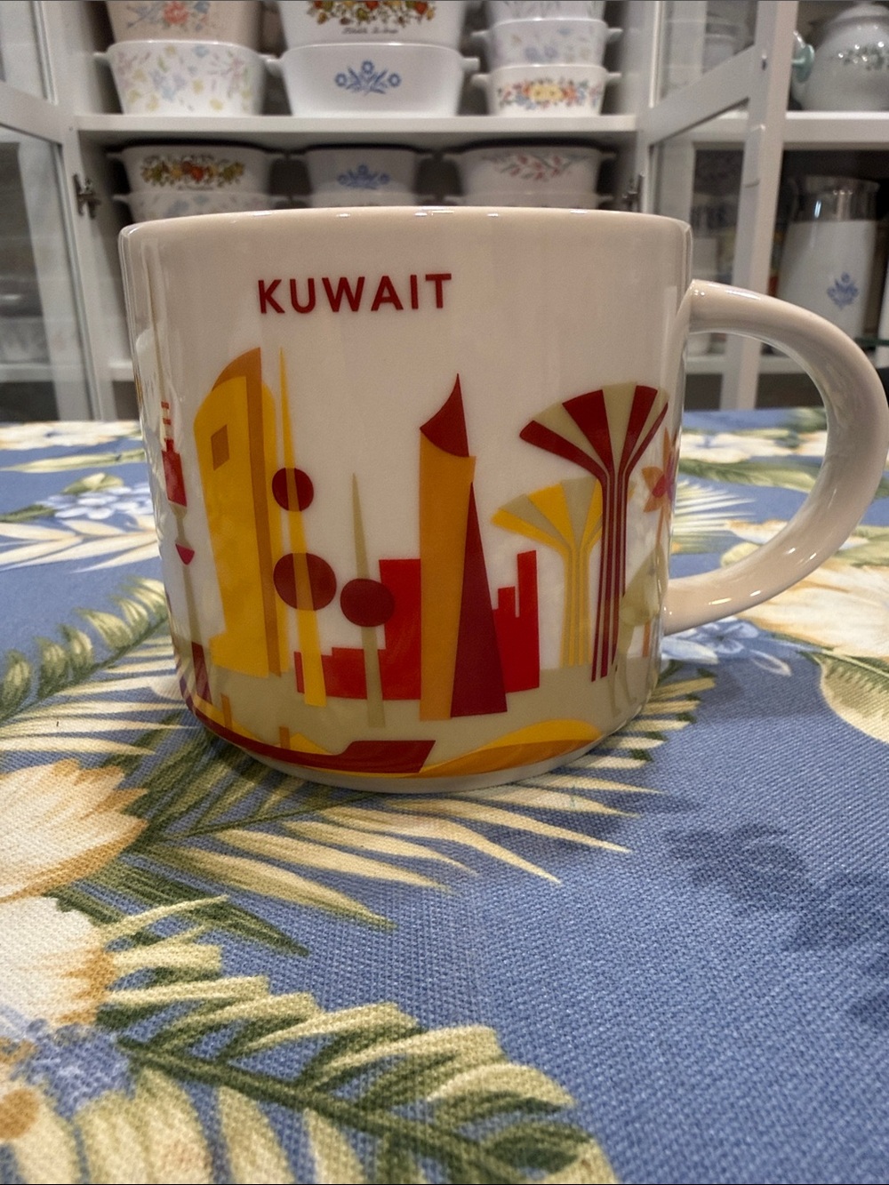 Starbucks Kuwait You Are Here Collection Mug - Cream with Orange Rim